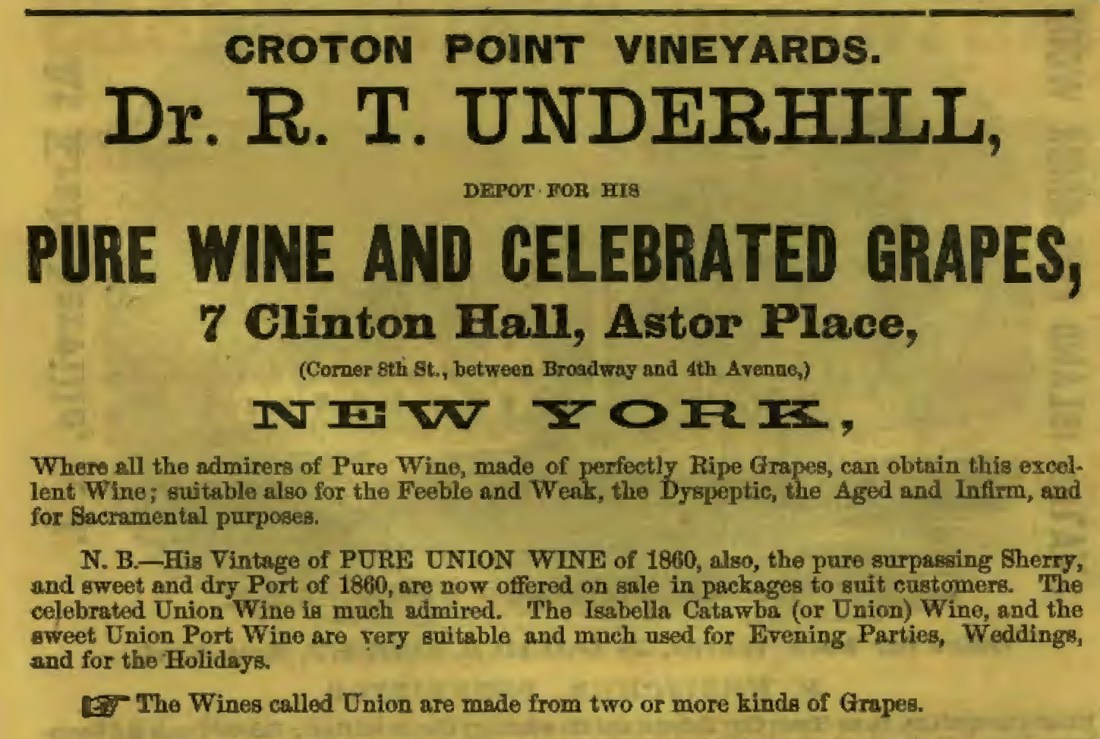 An advertisement from the 1865 Brooklyn Directory.