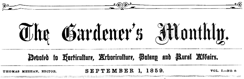 Gardner's Monthly Masthead 9-1-1859