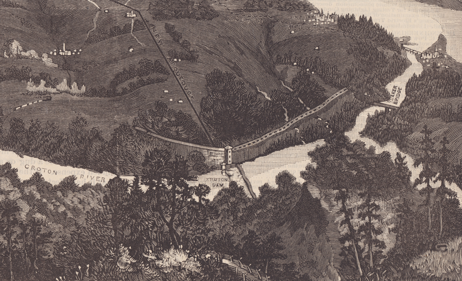 Detail of the area from the Old Croton Dam to the Hudson River. Scientific American, 1887. Click to enlarge.