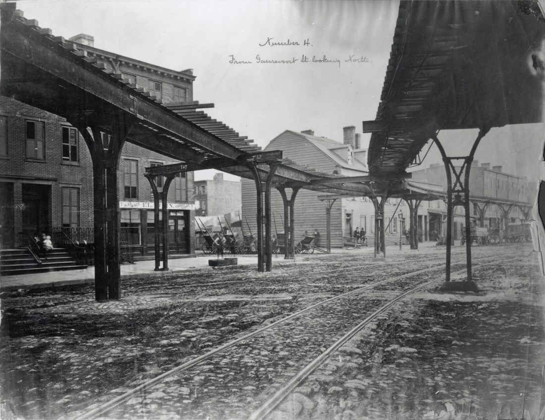 Unknown photographer, [Ninth Avenue from Gansevoort Street looking North], ca. 1870-1880. Gelatin silver print. New-York Historical Society