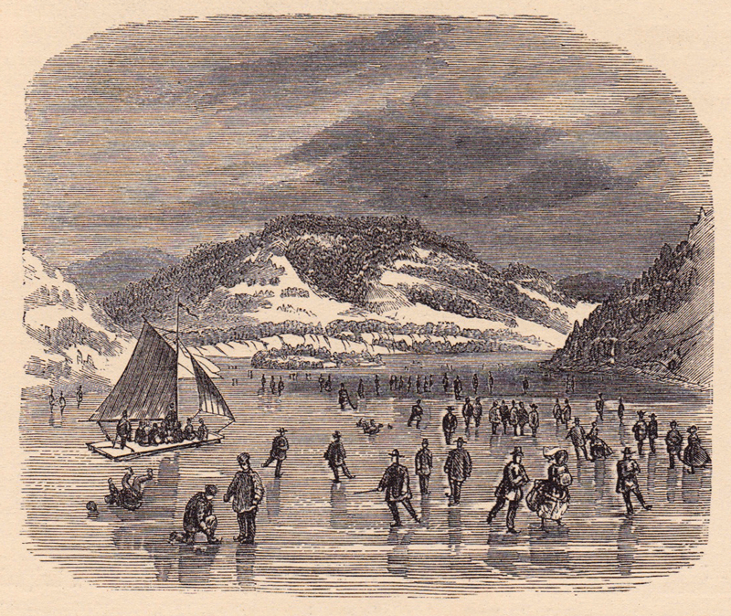 Skaters on Peek's Kill Bay