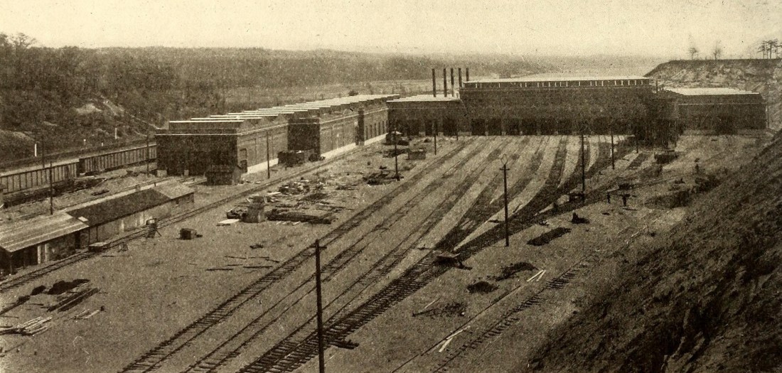 Harmon Shops looking south, 1907.