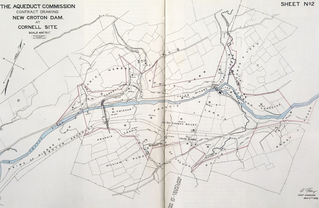 Contract Drawing for the New Croton Dam at Cornell Site, May 2, 1892.