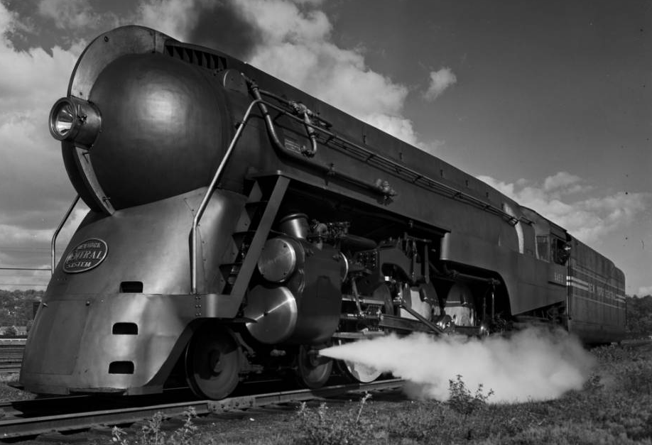 The Twentieth Century Limited engine at the Harmon yards. Photograph by Robert Yarnall Richie.
