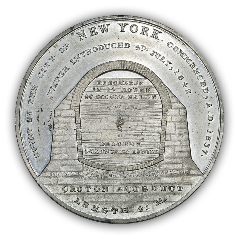 Croton Water Celebration medal by Robert Lovett, Sr. Courtesy of John Kraljevich Americana.