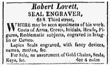 Advertisement from Poulson’s American Daily Advertiser, [Philadelphia], January 15, 1818.