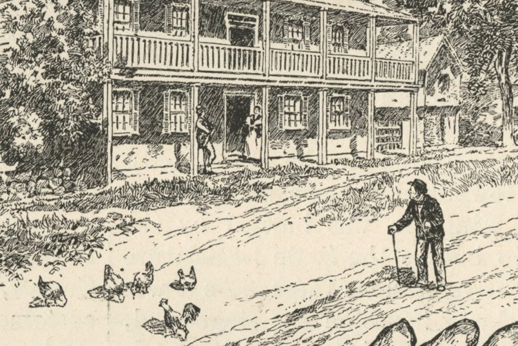 "There is little of the inn left about the old house now. The grass is growing in the road before the door."